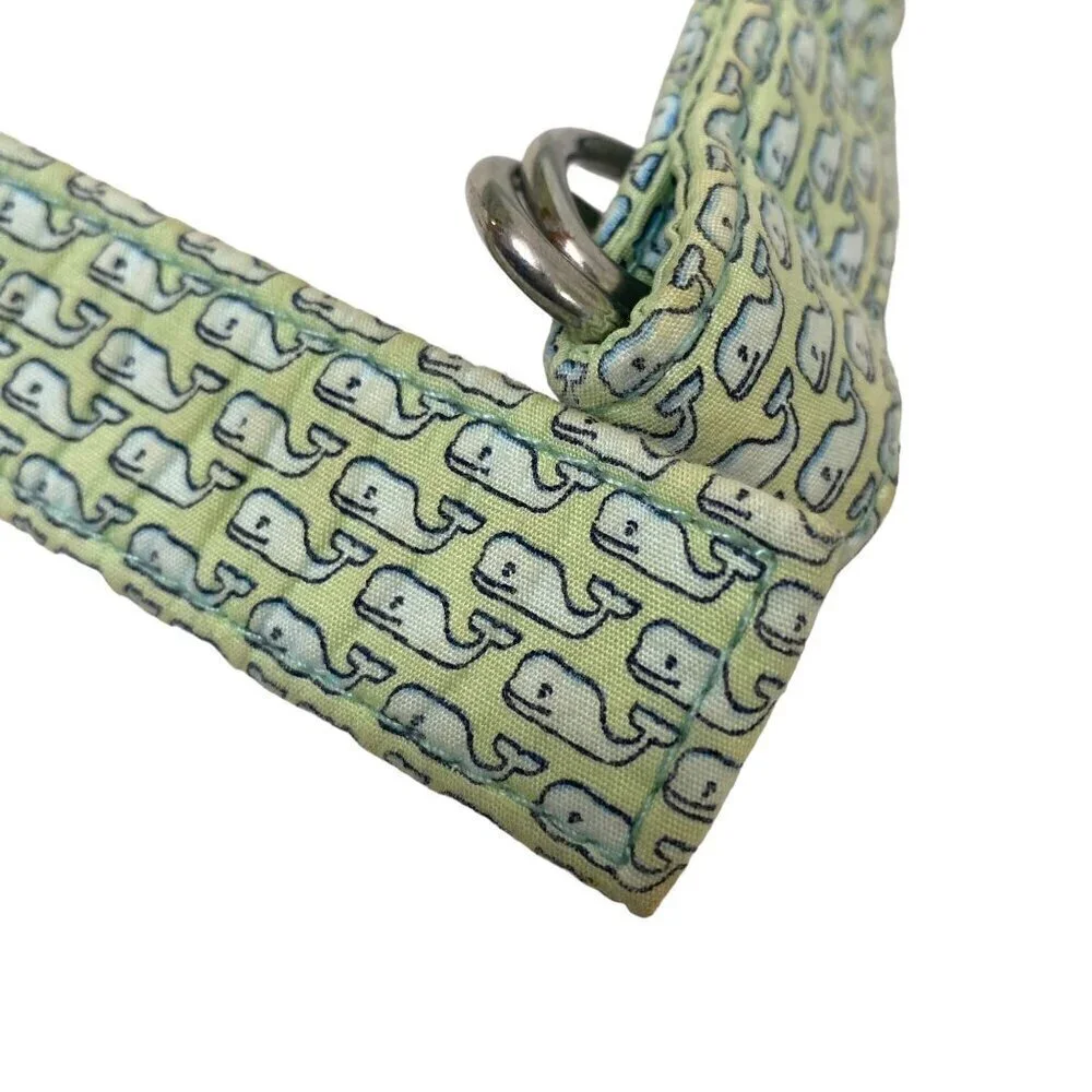 VINEYARD VINES Kids Belt Size Large Whale Mint Green Print Adjustable D-ring